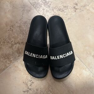 Balenciaga Black Sandals Pool Slides Size Men US 11 Used